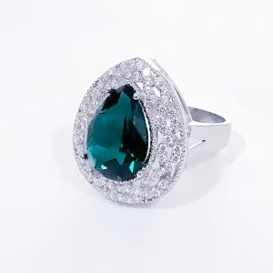 Inel masiv de argint 925 cu cubic zirconia fatetat
