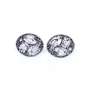 Cercei filigran "Oval cu frunzite" 004